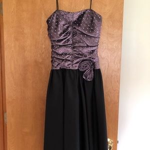Purple and black cocktail dress
